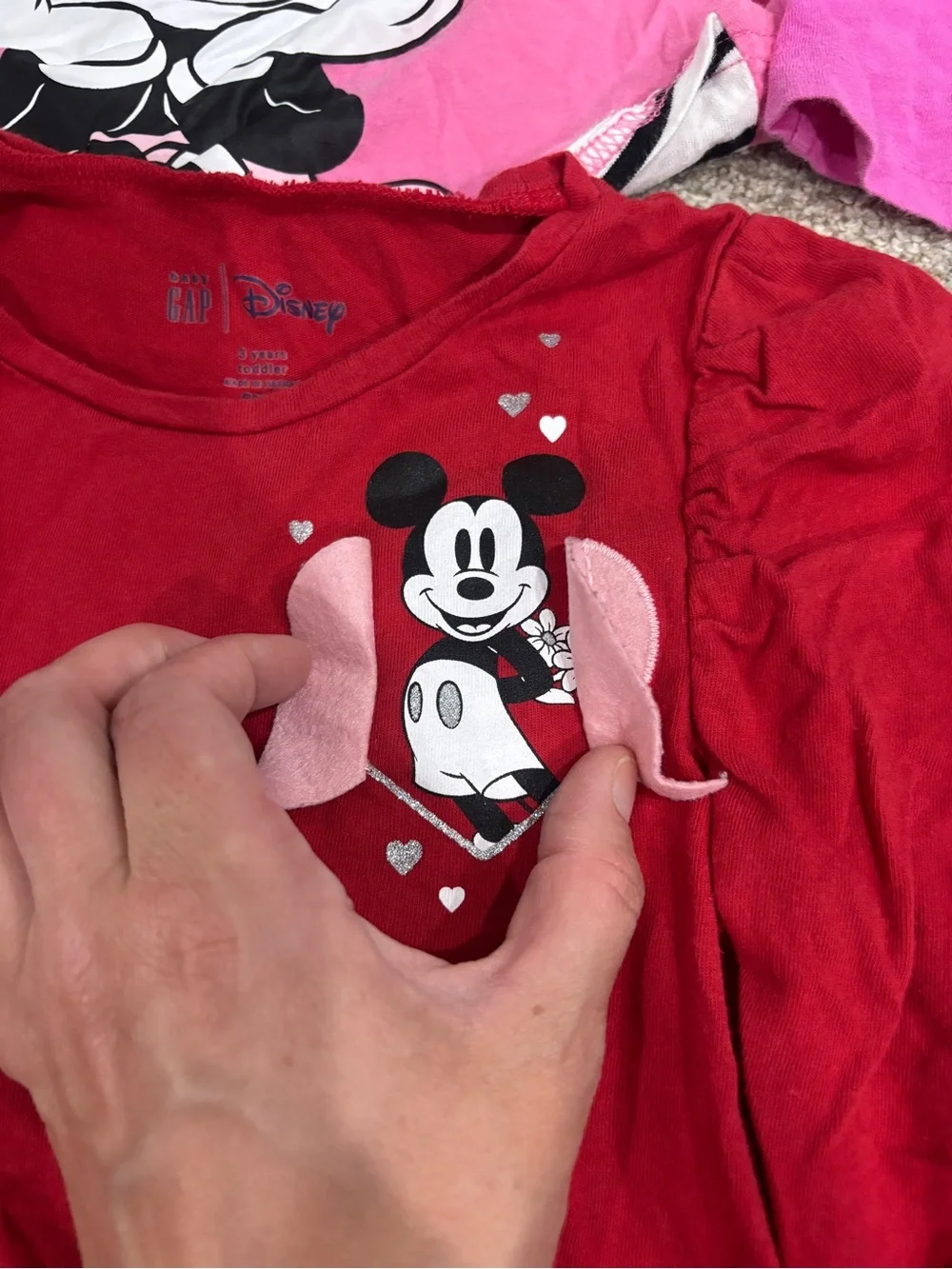 Lot of Toddler Girl Minnie Mouse Shirt Bundle 3T Gap Disney short sleeve tee